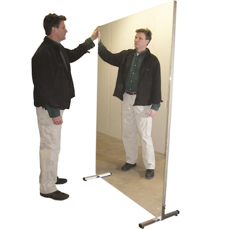 Fabrication Enterprises 48 x 96 in. Vertical Stationary Glassless Mirror with Stand 19-1009